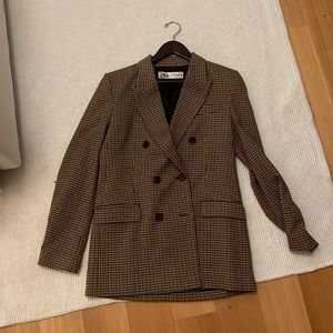 Zara Plaid Blazer Jacket